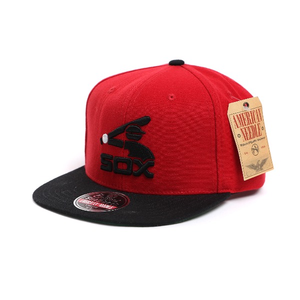 [American Needle] 아메리칸 니들 스냅백 Blockhead White Red Sox 화이트 레드삭스 Snapback Hat # RED/BLACK