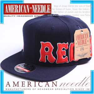 [American Needle] 아메리칸 니들 화이트 레드삭스 스냅백 White Redsox Snapback Hat # NAVY