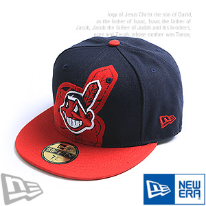 [NEWERA] 뉴에라 59FIFTY MLB Cleveland Indians 클리브랜드 인디언스 two-tone # DARK NAVY / RED